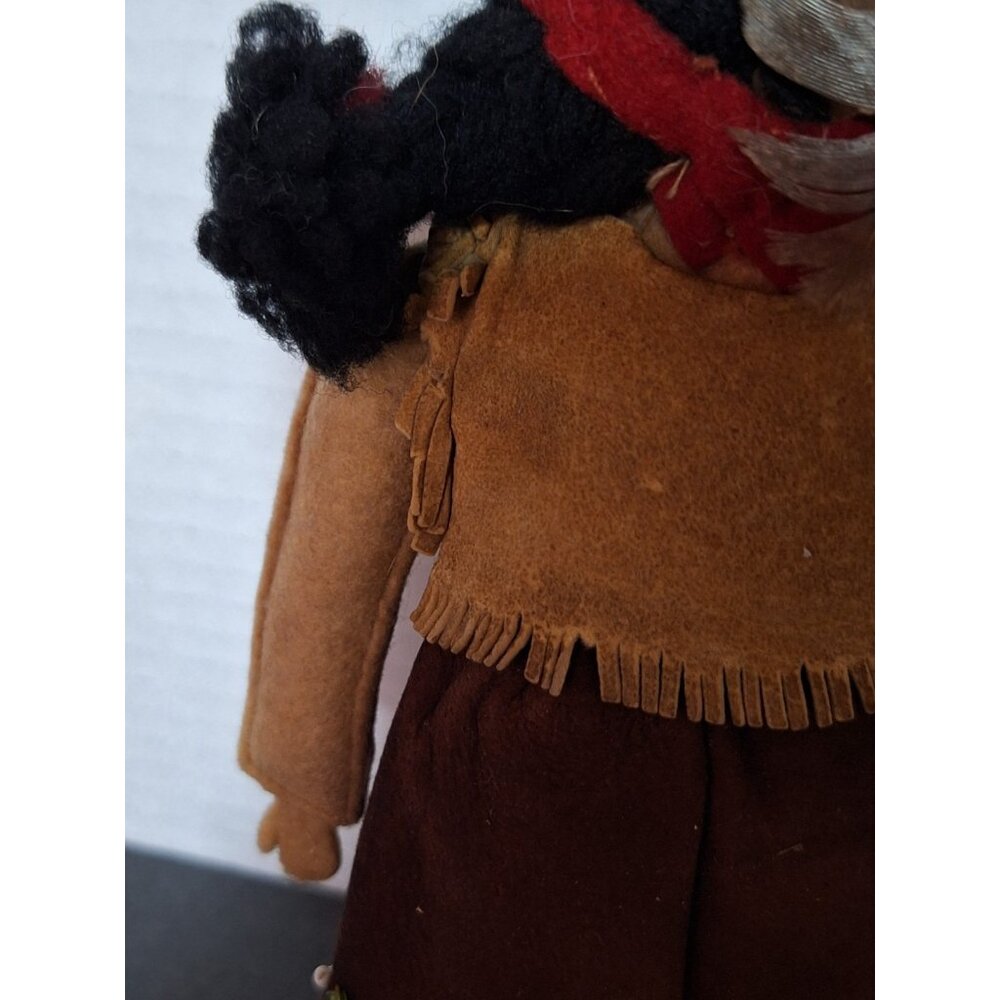 2 - Vintage Native American Handmade 7.5" Leather Clothing Dolls - Picture 12 of 16